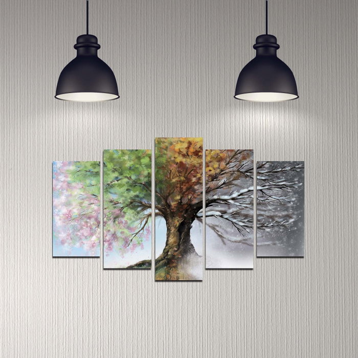 Wallity Cuadro Decorativo 5DMDF-6 de 5 Piezas en MDF Multicolor